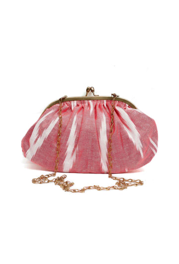 Taffy Pink Ikat Clutch Bag